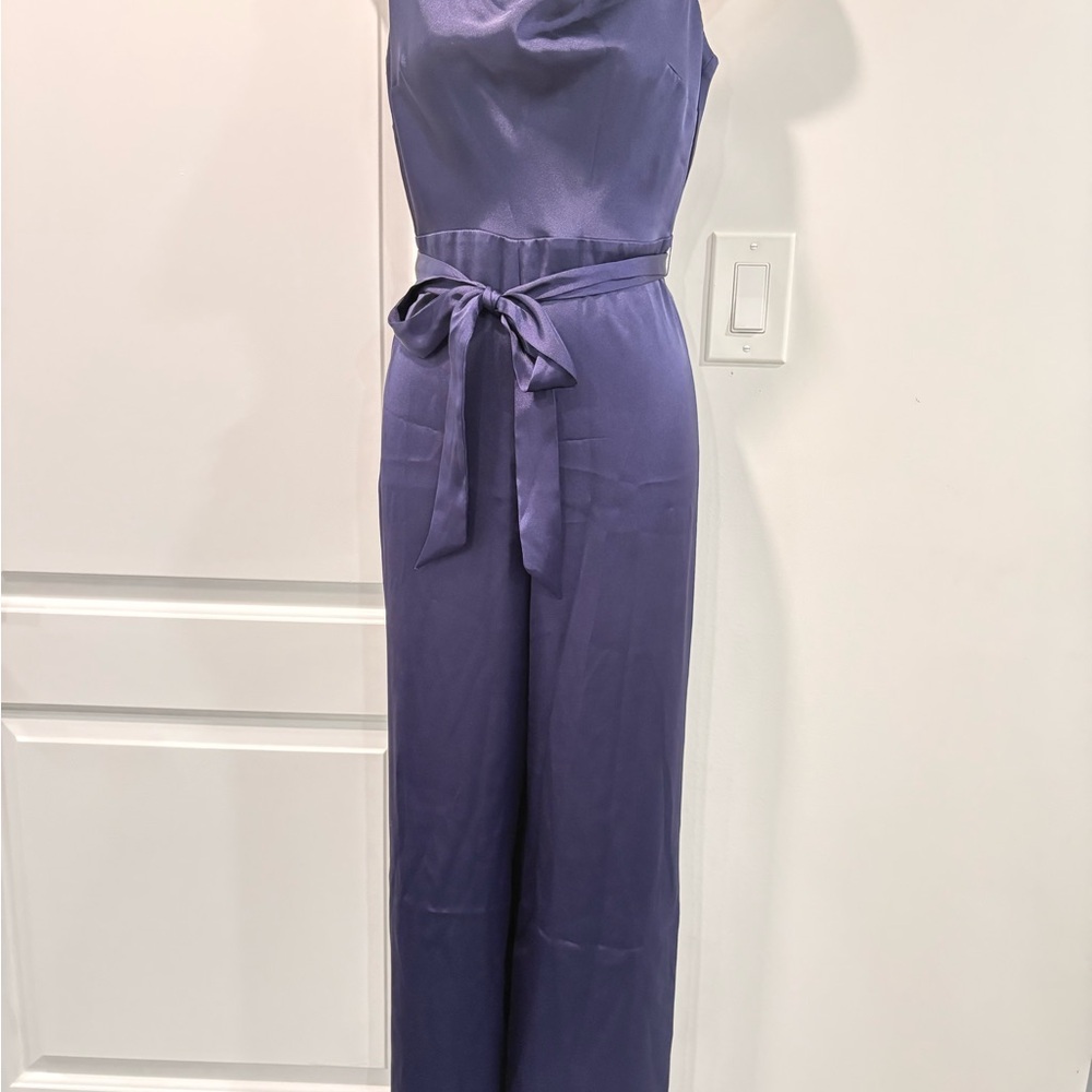 Express Purple Jumpsuit with Wide-Leg Design